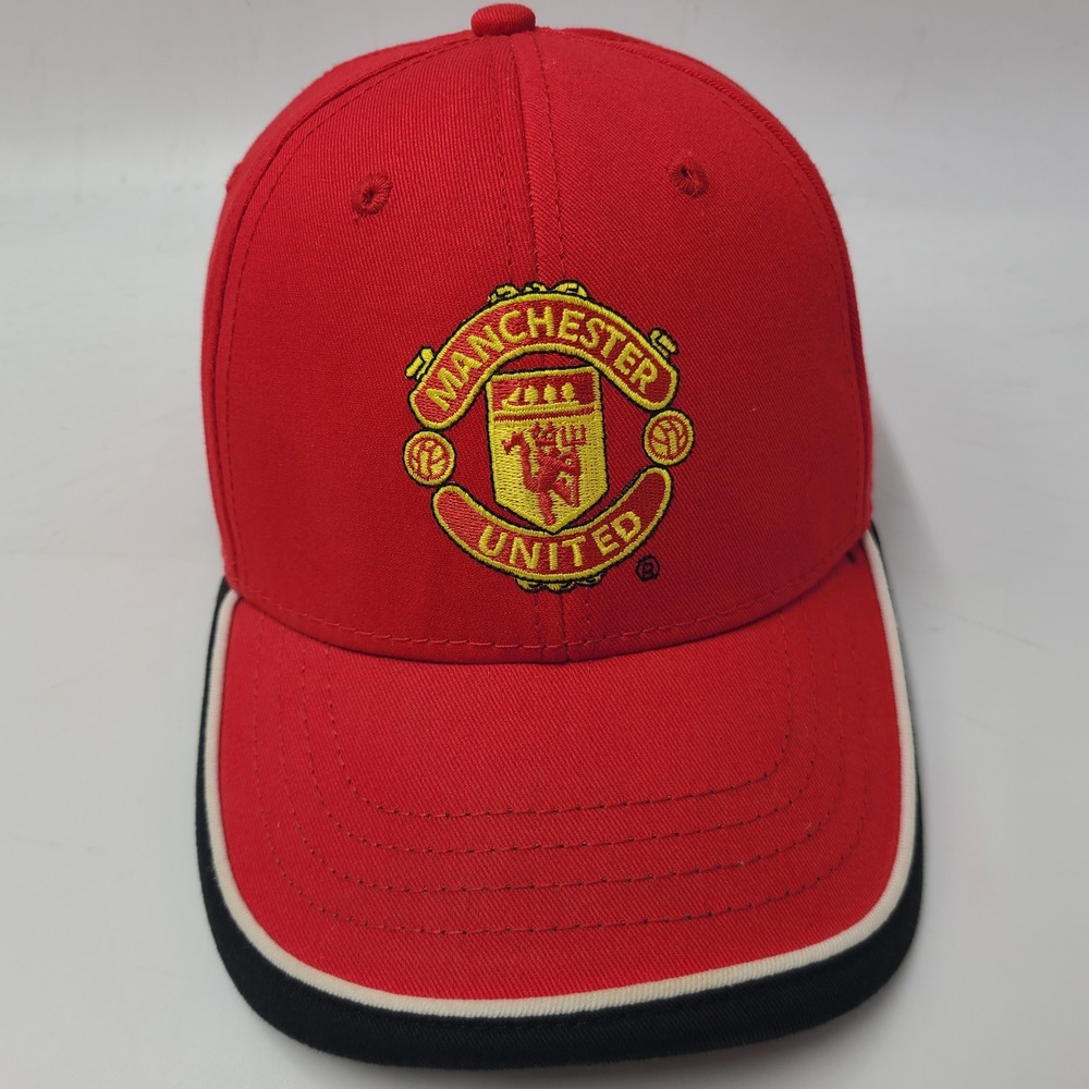 Manchester United Hat Adjustable Red Black Soccer Premier League Red Devils Men
